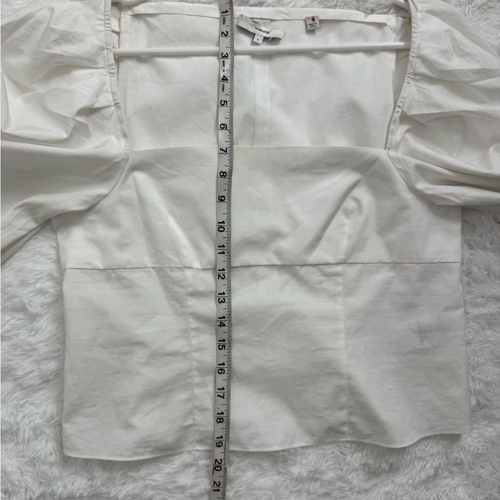 Vince White Square Neck Blouse Size 8 - Picture 5 of 14